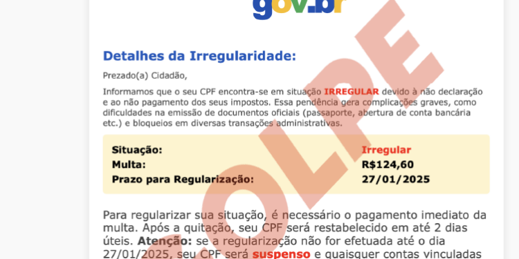 Receita Federal alerta sobre novo golpe do CPF: criminosos ameaçam as possíveis vítimas com multas, perda de passaporte e bloqueio de contas