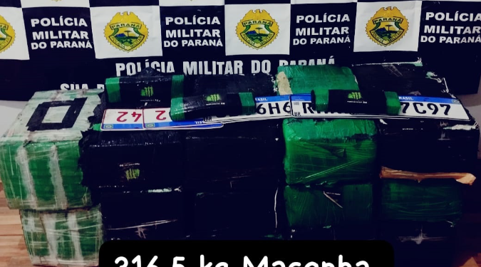 Polícia Militar apreende 316 kg de maconha