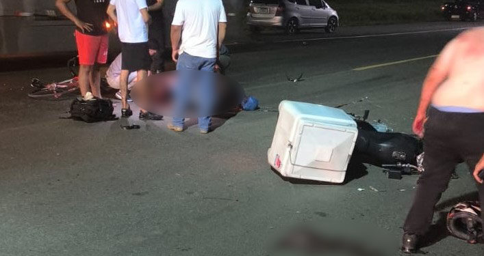 Ciclista fica gravemente ferido em colisão com moto