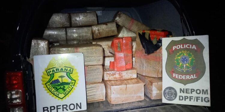 PM e PF apreendem 831 quilos de maconha no Paraná