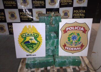 PM e PF recuperam veículo roubado e apreendem 127 quilos de maconha