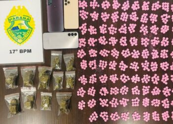 Polícia Militar prende trio por tráfico de drogas em Araucária e apreende ecstasy e maconha