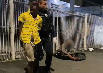 Mulher leva facada na perna e indivíduo com extensa ficha criminal é preso pela Guarda Municipal