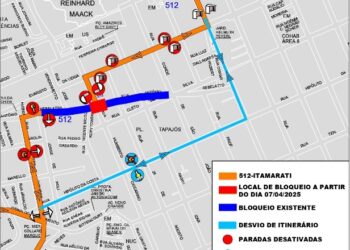 Obras na Rua Antônio Rebelatto, no Xaxim, alteram itinerários de ônibus em Curitiba