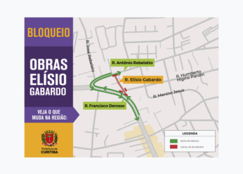 Obra de requalificação bloqueia trecho da Rua Elísio Gabardo, no Xaxim