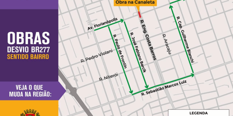 Pavimentação em canaleta bloqueia cruzamento no Cajuru a partir de hoje