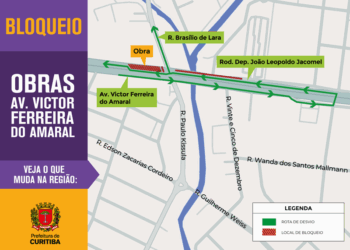 Avenida Victor Ferreira do Amaral terá bloqueio para obras do novo viaduto Curitiba-Pinhais