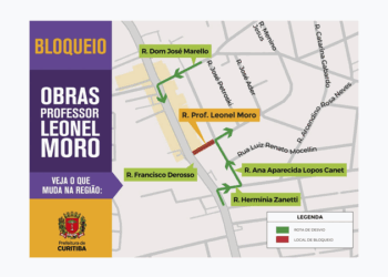 Rua do Xaxim terá bloqueio para obra de pavimentação a partir de sexta-feira