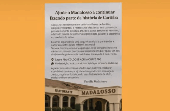 Madalosso alerta que são falsos pedidos de doação utilizando nome e imagem do restaurante