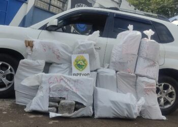 BPFRON apreende 300 kg de maconha em veículo com placas falsas