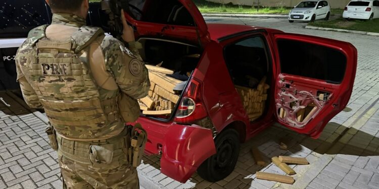 PRF apreende mais de 600 quilos de maconha na BR-476, em Araucária