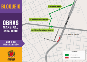 Via marginal da Linha Verde terá bloqueios para obras do Complexo Tarumã