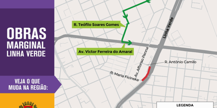 Via marginal da Linha Verde terá bloqueios para obras do Complexo Tarumã