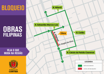 Rua Filipinas terá bloqueio parcial para avanço das obras do Ligeirão Leste/Oeste