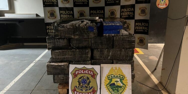 BPFRON apreende quase 900 quilos de maconha em carreta