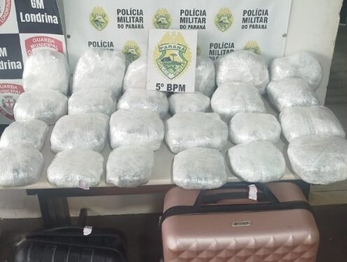 Polícia Militar apreende mais de 21 kg de maconha em malas abandonadas em rodoviária