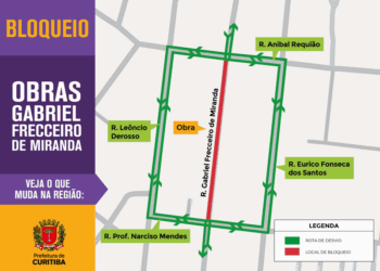 Trânsito muda no Xaxim a partir de terça-feira para avanço das obras do Novo Inter 2