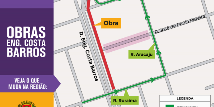 Rua do Cajuru ficará bloqueada para obras do Ligeirão Leste/Oeste