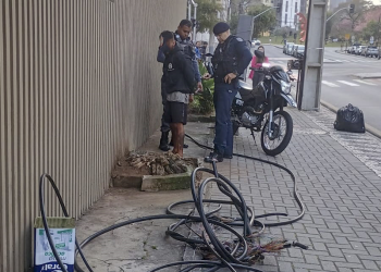 Guarda Municipal de Curitiba apreende 34 quilos de cabos furtados e prende homem em flagrante