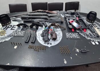 Ação integrada entre RONE, COPE e Delegacia de Bocaiuva do Sul prende suspeitos de roubo a banco, apreende armas e veículos roubados