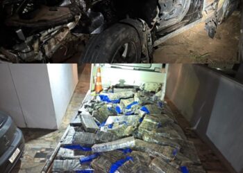 Indivíduo com SUV carregada com 1 tonelada de maconha capota veículo e morre