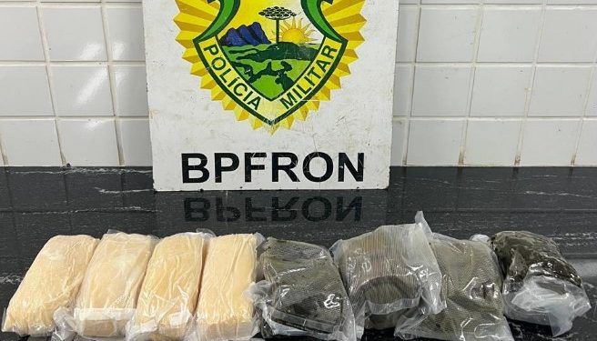 Casal é preso com cocaína e haxixe durante abordagem do BPFRON