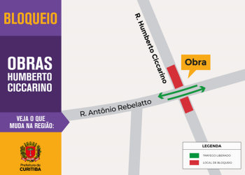 Obra de pavimentação bloqueia cruzamento de ruas no Xaxim