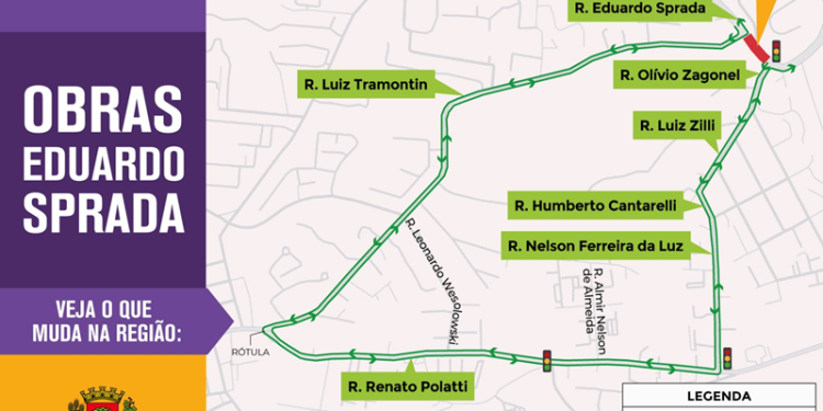 Obra de macrodrenagem exige bloqueio total de trecho da Eduardo Sprada por 30 dias. Confira os desvios