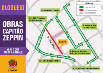 Trecho da Rua Capitão Zeppin, no Uberaba, terá bloqueio total para obras do Novo Inter 2