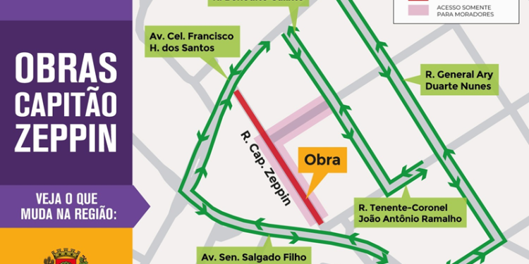 Trecho da Rua Capitão Zeppin, no Uberaba, terá bloqueio total para obras do Novo Inter 2