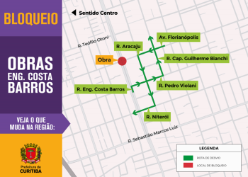 Ruas do Cajuru serão interditadas para obras do novo Ligeirão Leste/Oeste