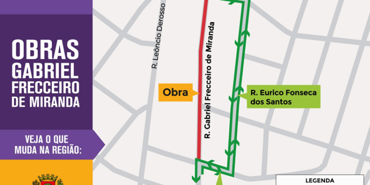 Obras de requalificação bloqueiam novo trecho da Rua Gabriel Frecceiro de Miranda