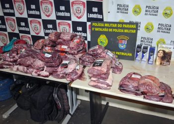 PM prende dois homens e apreende adolescente por furto de carnes em Londrina