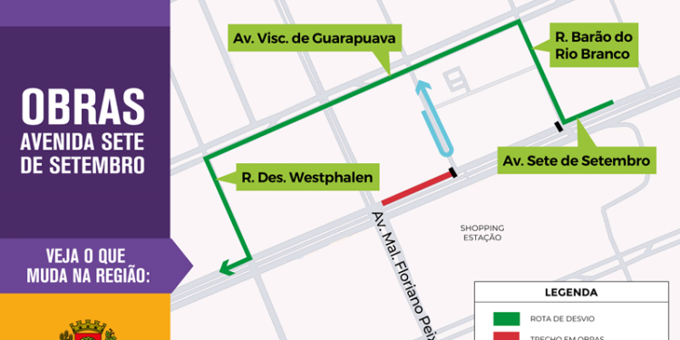 Bloqueio da pista marginal da Sete de Setembro na região da Praça Eufrásio Correia começa nesta quarta