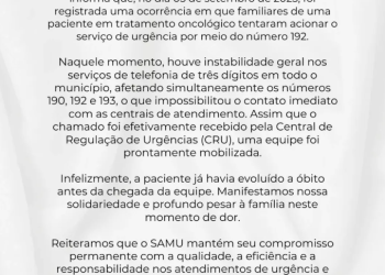 CimSamu confirma que família não conseguiu acionar Samu em Ponta Grossa devido a falha no 192