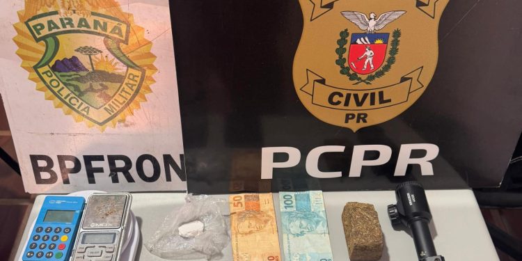 PCPR e PMPR prendem dois homens em flagrante por tráfico de drogas