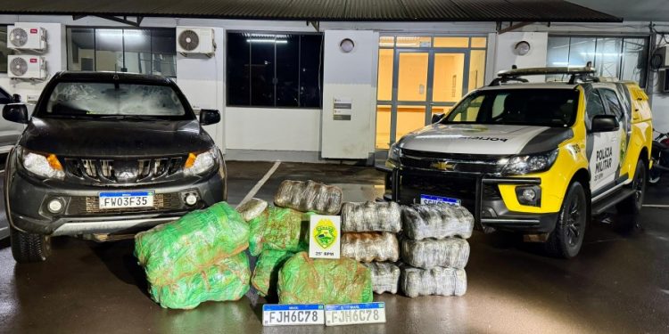 PMPR apreende 176 quilos de maconha e recupera veículo