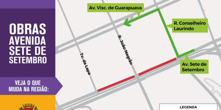 Trecho da marginal da Avenida Sete de Setembro será bloqueado para obras a partir desta quarta-feira