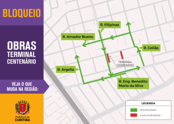 A partir de hoje: Ruas da região do Terminal Centenário terão bloqueios para obras do BRT Leste/Oeste