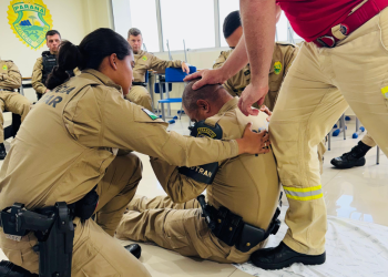 BPTran realiza instruções de Atendimento Pré-Hospitalar para policiais militares