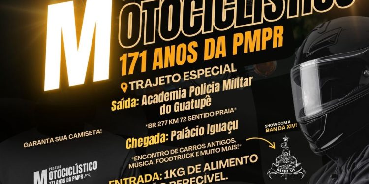 PMPR comemora 171 anos com Passeio Motociclístico e evento no Centro Cívico