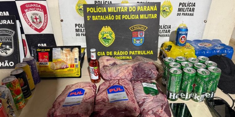Trio é preso em flagrante furtando carnes e bebidas de comércio e empresário leva susto ao descobrir que um dos envolvidos era o filho