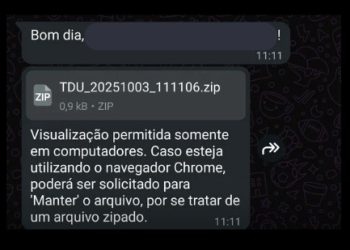 Novo golpe no WhatsApp: criminosos enviam arquivo .zip; não abra, bloqueie e denuncie