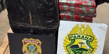 PF e PM apreendem veículo furtado carregado com maconha