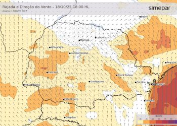 Com nova frente fria, primavera mantém alternância entre chuva, sol e ventos fortes no Paraná