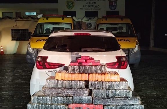 PMPR apreende 230 quilos de maconha e prende dois homens