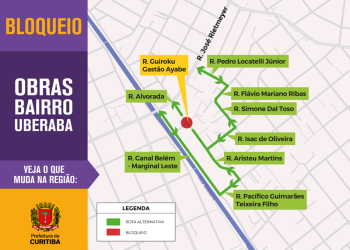 Obras do Novo Inter 2 bloqueiam cruzamento do Uberaba nesta quarta-feira