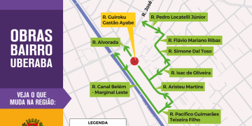 Obras do Novo Inter 2 bloqueiam cruzamento do Uberaba nesta quarta-feira