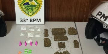 Pelotão Motos encontra drogas escondidas na Trajano Reis