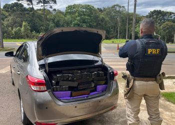 PRF apreende 360 quilos de maconha e recupera carro furtado em Guarapuava